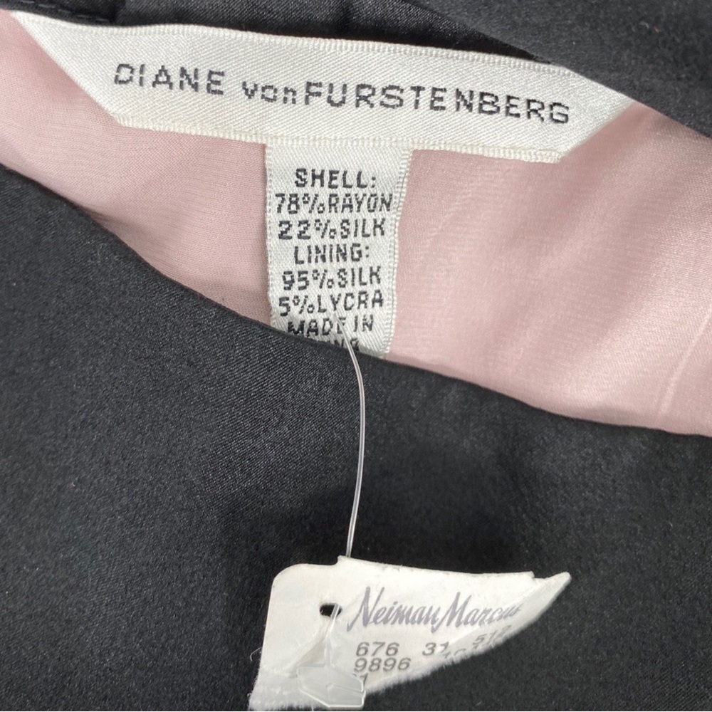 Diane von Furstenberg Black Silk Bustle Skirt Chalk Black Size 4 NEW - Picture 7 of 8